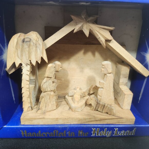 Vintage Holy Land Olive Wood Christmas Nativity Scene - Picture 2 of 9
